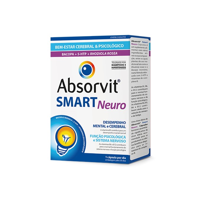 6251538-Absorvit Smart Neuro 30 cápsulas-Higiluxonline.pt