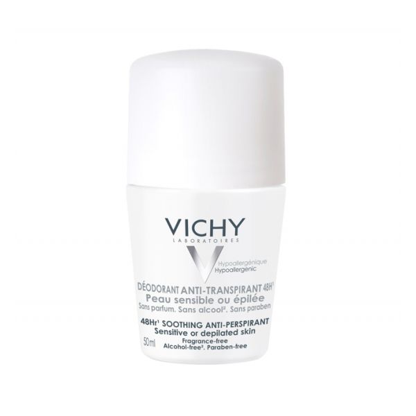 6565465-Vichy Desodorizante Anti-transpirante Roll On pele sensivel 50ml-Higiluxonline.pt