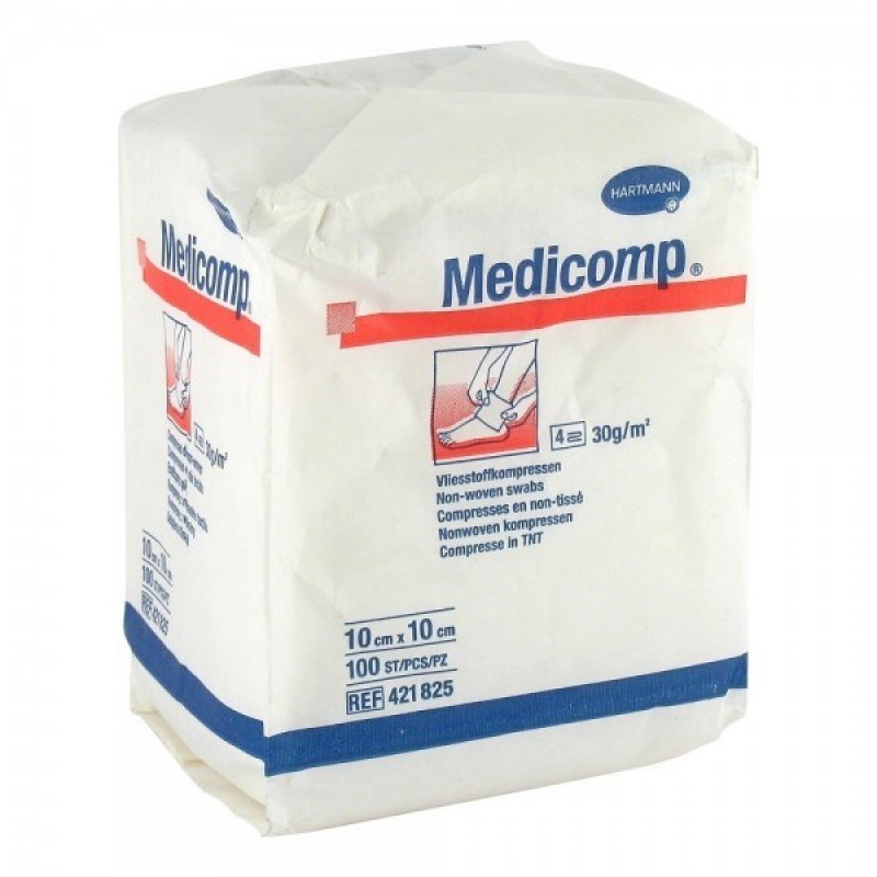 6704387-Medicomp 100 compressas (10 x 10 cm)-Higiluxonline.pt
