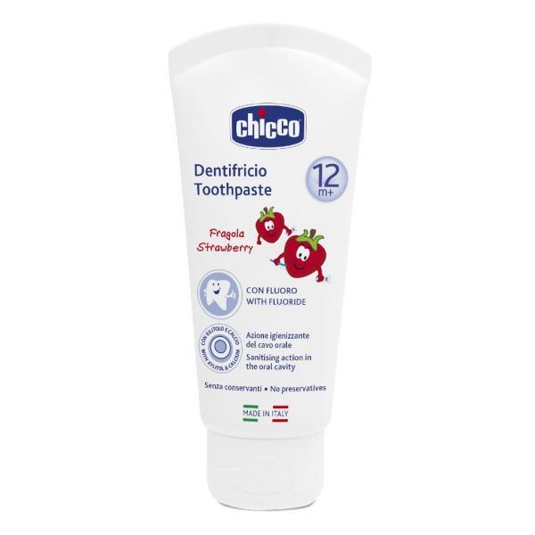 6961656-Chicco Pasta de Dentes 12M+ Morango-Higiluxonline.pt