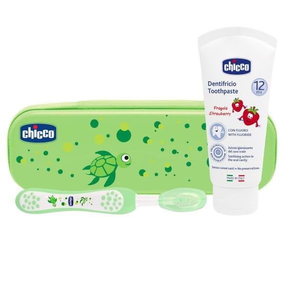 6961839-Chicco Conjunto Estojo Verde Higiene Oral-Higiluxonline.pt
