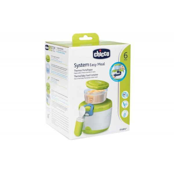 7065862-Chicco Easy Meal Recipiente Térmico p/ Papa 6M+  2 recipientes ( 350 ml + 180 ml) + 1 colher-Higiluxonline.pt