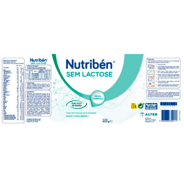 7353482-Nutribén Leite sem Lactose 400g-Higiluxonline.pt