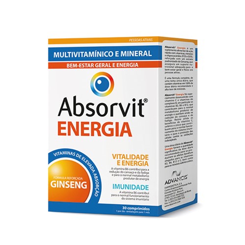 7353607-Absorvit Energia 30 comprimidos-Higiluxonline.pt