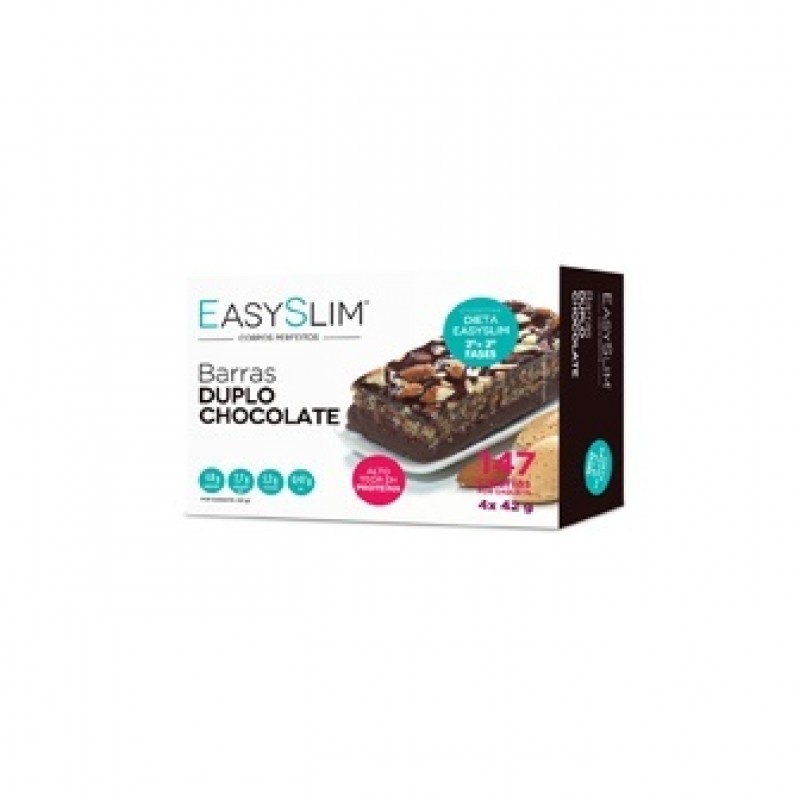 7381830-EasySLim Duplo Chocolate Barras 42g X 4-Higiluxonline.pt