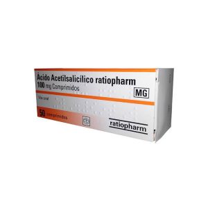 Ácido Acetilsalicílico Ratiopharm  500 mg x 20 comprimidos - Image 1