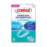 Corega Orthodont Pastilhas de Limpeza para Goteiras e Aparelhos 36 Unidades