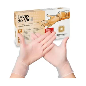 Luvas de Vinil sem Pó Tamanho M