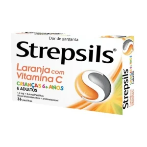 Strepsils Laranja com Vitamina C 1,2/0,6 mg 36 Pastilhas