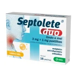 Septolete Duo Limão e Mel 3mg + 1mg Pastilhas para a Garganta x16