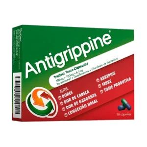 Antigrippine Trieffect Tosse 500mg + 6.1mg + 100mg Cápsulas 16 Unidades