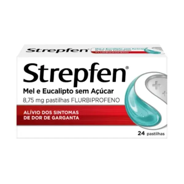 5869078 Strepfen Mel e Eucalipto Sem Açúcar 8,75mg 24 Pastilhas