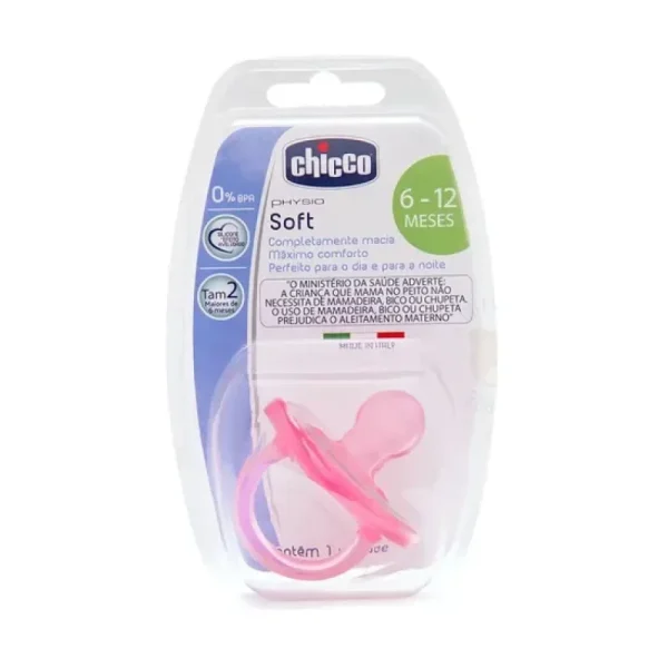 Chicco Physio Soft Chupeta Silicone Rosa 2-6 Meses