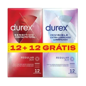 Durex Invisible Extra Lubrificado Sensação Total Preservativos 24 Unidades